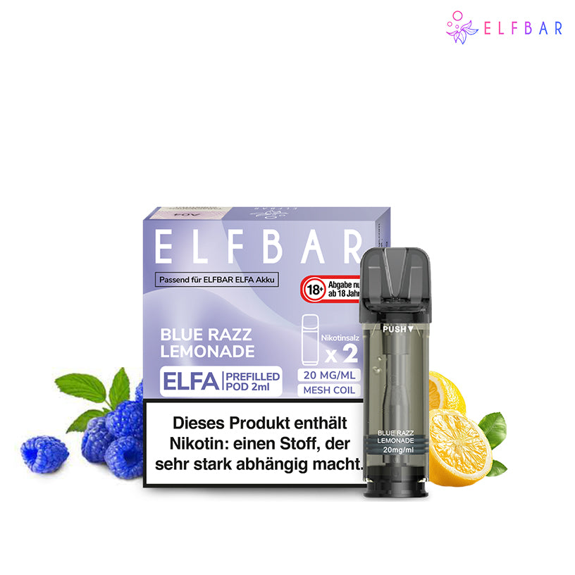 Elfbar Elfa Pod - Blue Razz Lemonade Nova Smoke Elfbar Elfa Pod - Blue Razz Lemonade Nova Smoke